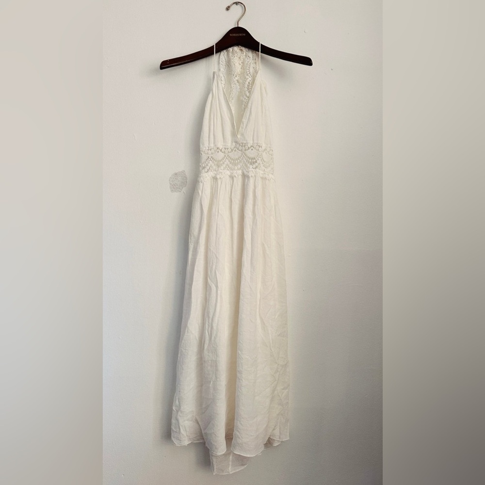 Elegant White Lace Midi Dress | Size S